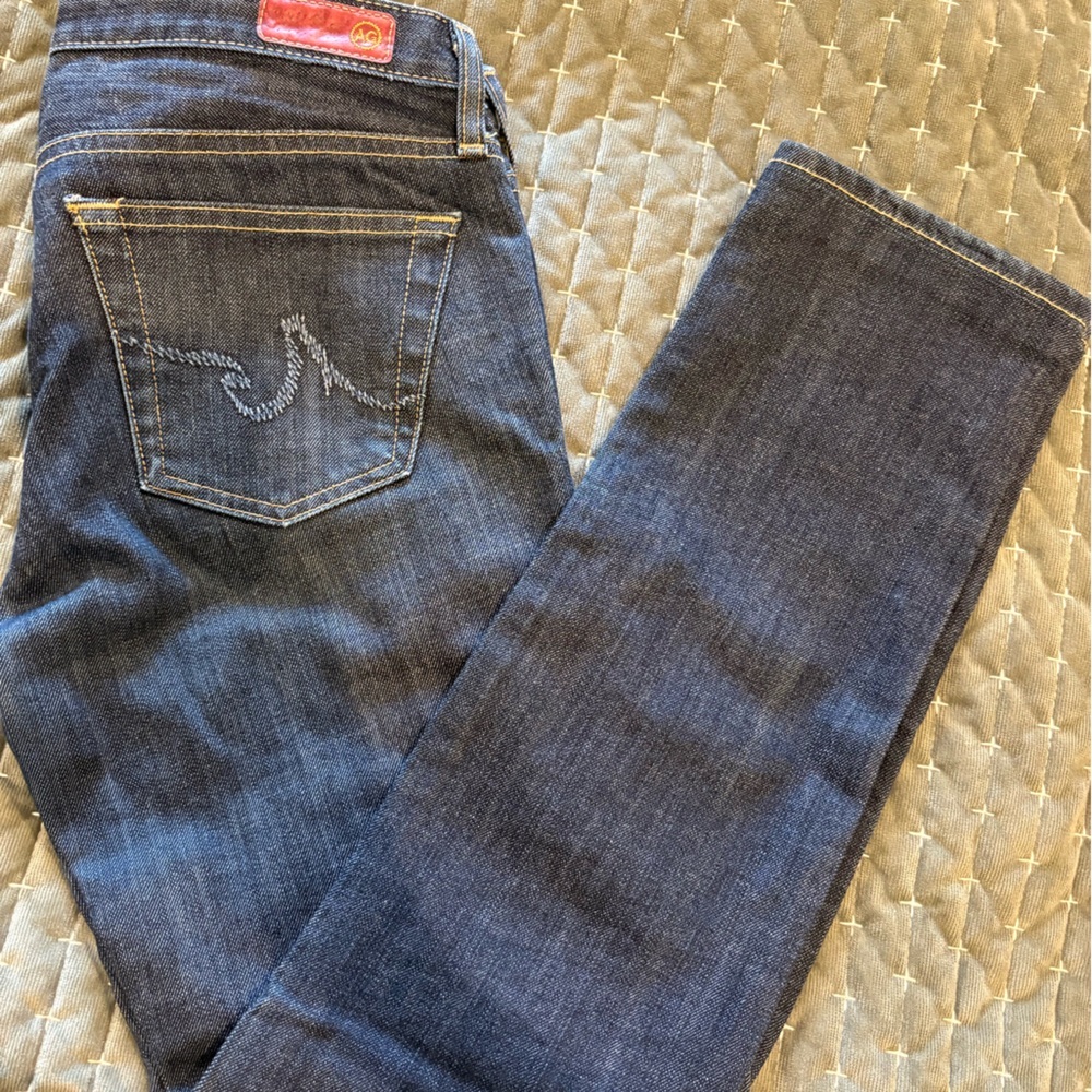 AG Adriano Goldschmied “Stilt” Dark Blue Denim Jeans, Size 28R